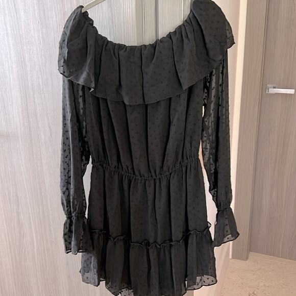 NWT $148 REVOLVE RUMORED senorita mini tiered dress black M - Picture 11 of 12